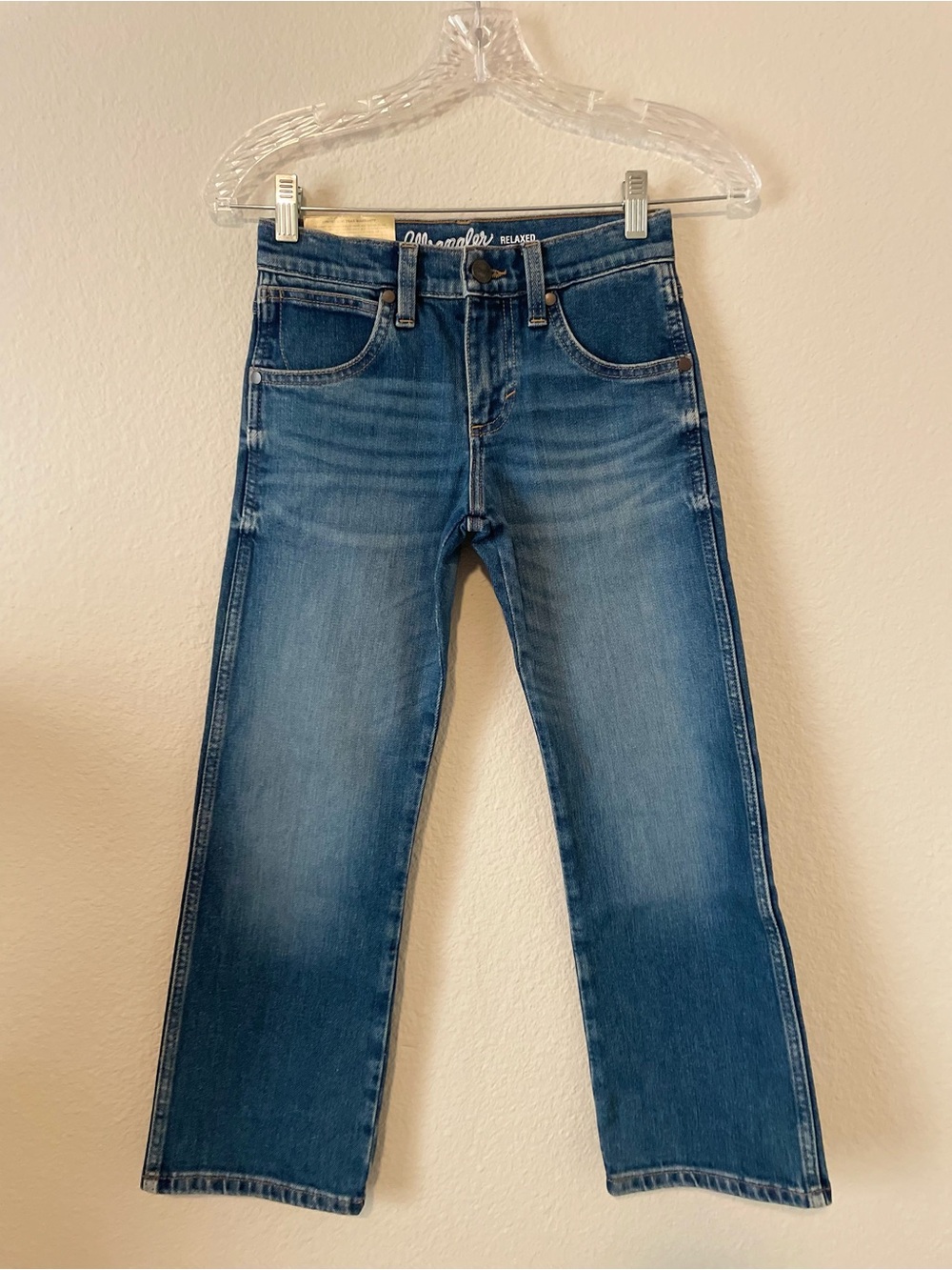 WRANGLER RETRO BOYS' MEDIUM WASH RELAXED FIT BOOTCUT JEANS SZ 8 REG